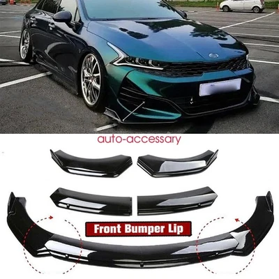 For KIA K5 K4 K3 Glossy Black Front Bumper Cover Lip Splitter Body Kit Spoiler Foto 1 de 4