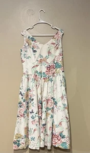 Vintage 80's Expo Womens Floral A-line Big Back Bow Size 12 Coquette Cottagecore - Bild 1 von 7