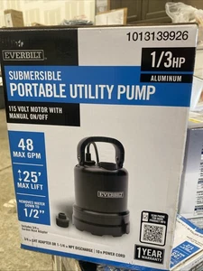 Everbilt EB91430 1/3 HP Submersible Aluminum Utility Pump - Picture 1 of 6