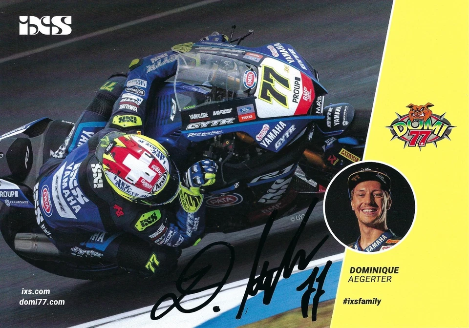 Autogrammkarte; Dominique Aegerter - Bild 1 von 1