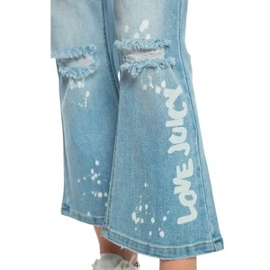 Juicy Couture Kids Mid Rise Cropped Kick Flare Jean Girls 14 Light Wash Denim - Picture 1 of 10