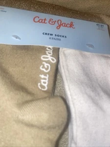 Cat and Jack 6 Pairs Crew Socks 4-5T Multicolor - Picture 1 of 5
