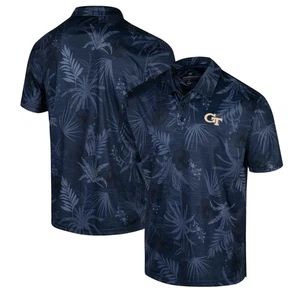 Men's Colosseum Navy Georgia Tech Yellow Jackets Palms Polo - Picture 1 of 3