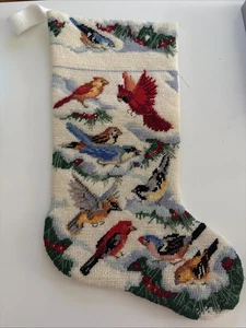Fertig Weihnachtsvögel Winterstrumpf Nadelspitze 1994 #60727 - Bild 1 von 6