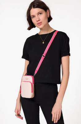 Kate Spade Chelsea Dual Zip Phone Nylon Crossbody - Blush Cloud - SOLD OUT - Image 1 of 4