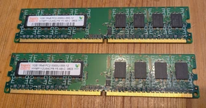 Hynix 1GB 1Rx8 Desktop RAM PC2-5300U-555-12, 1GB x 2 = 2GB Total Memory Sticks - Picture 1 of 3