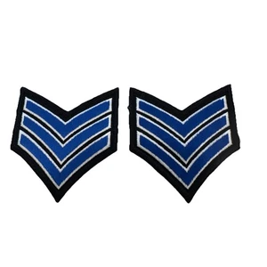 Police,Military, Fire patch set of 2 Sergeant Stripes colors Blue, White, Black. - Picture 1 of 4