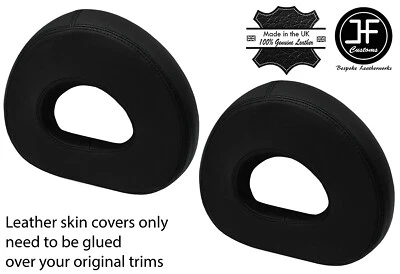 BLACK BLACK 2 TONE 2X HEADREST REAL LEATHER COVERS FOR SMART ROADSTER 452 03-05 - Image 1 of 2