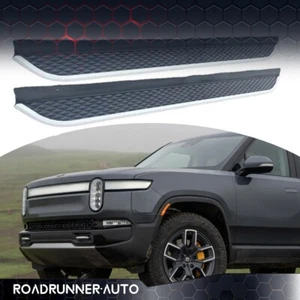 2Pcs Fixed Running Board Nerf Bar Side Step for Rivian R1T R1S 2022 2023 2024 - Imagen 1 de 7