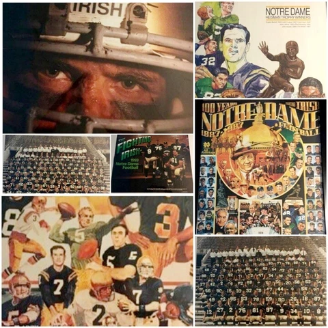 Lot of 7  Notre Dame Fighting Irish Football Posters Prints NEW Out of Print Cover