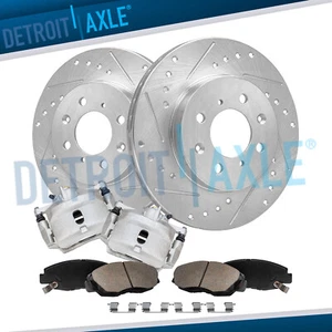 Front Drilled Rotors & Calipers Brake Pads Kit for Honda Civic Insight Acura EL - Picture 1 of 7