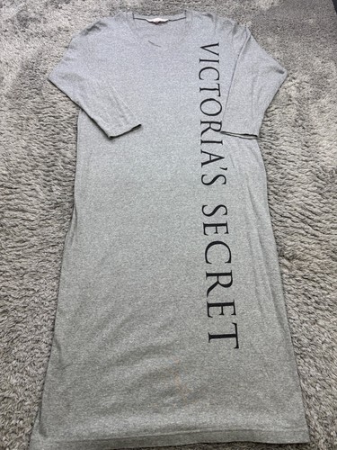 UNDERCOVER Abito Victorias Secret donna piccolo grigio scollo a V pigiama maxi camicia vestito