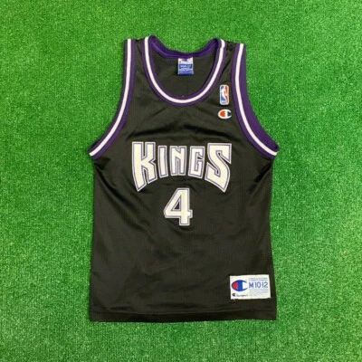 Camiseta deportiva de baloncesto vintage Champion NBA Webber 4 Kings para niños | Talla M Foto 1 de 3