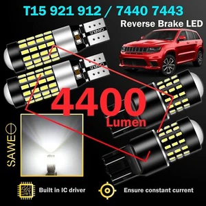 4 White Backup Reverse Light 921 7440 LED Bulb For 2011-2019 Jeep Grand Cherokee - Picture 1 of 7