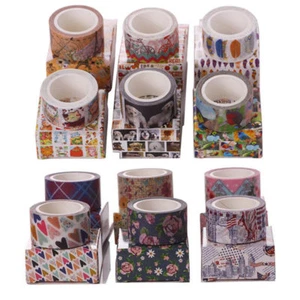 2CMX5M Various Pattern Sticker Scrapbooking Washi Paper Masking Tape + Gift Box - Picture 1 of 25