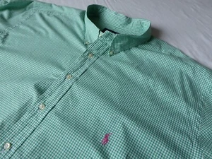 5XLT Ralph Lauren 68" RRP $145, EUC, Green check, LS, high quality rare in UK - Picture 1 of 8