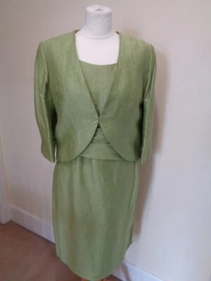 KALIKO CHARTREUSE LINEN MIX DRESS SUIT - SIZE 12 - MOTHER OF THE BRIDE - Image 1 of 4