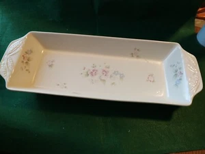 Pfaltzgraff Tea Rose Bread Tray Appettizers Embossed Wheat 17 1/4" x 6 1/4" B3 - Picture 1 of 11