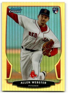 2013 Bowman Chrome Yellow Refractor Allen Webster Rookie 04/10 Boston Red Sox