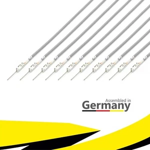 10er Set - MQS Quadlok Fakra Stift Kontakt FLRY Kabel Leitung 0,50mm² GRAU - Picture 1 of 2