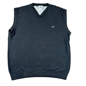 Lacoste Sweater Vest Men’s XL Gray Pullover Golf Size 6 - Picture 1 of 8