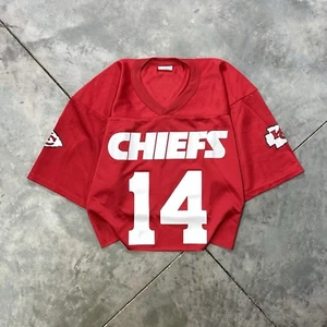 Vintage Kansas City Chiefs Football Jersey Cropped Mesh Boxy Fit Majestic #14 - Picture 1 of 6