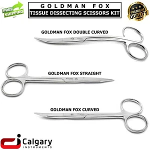 Surgical Lagrange Set of 3 Tissue Dissecting Trimming Shears Goldman Fox Scissor - Picture 1 of 14
