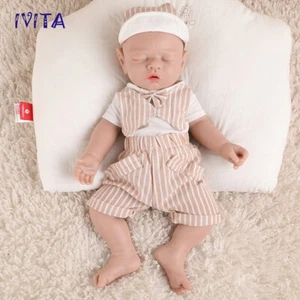 17'' Soft Silicone Reborn Doll Handmade Silicone Boy Eyes Closed Sleeping Doll - Picture 1 of 12