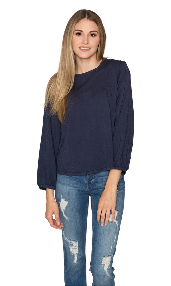 Velvet by Graham & Spencer Winnah Cotton Slub Peasant Top - Image 1 of 1