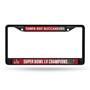 Telaio targa metallo nero Tampa Bay Buccaneers Super Bowl LV Champions - Foto 1 di 1