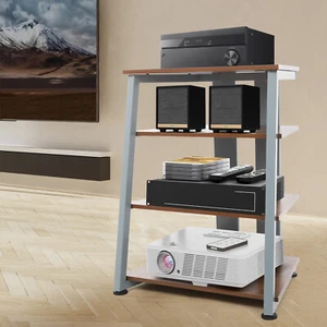 Soporte multimedia AV de 4 capas soporte estéreo soporte multimedia con estantes de almacenamiento 110,23 lb - Imagen 1 de 24