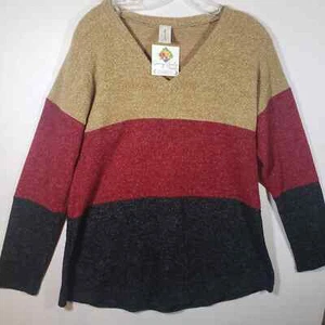 Now N Forever Striped Colorblock Sweater Sz S NWT Boutique - Picture 1 of 7