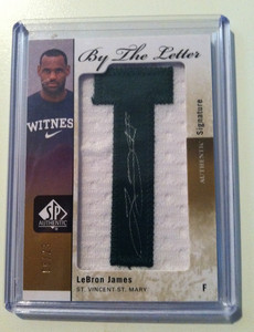 2011/12 Lebron James SP Authentic By The Letters Patch Auto #/23 - LETTER T