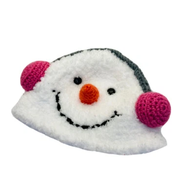 Gorra/sombrero de invierno tejido chenilla hecho a mano muñeco de nieve 3D suave cálido grande para niños  Foto 1 de 4