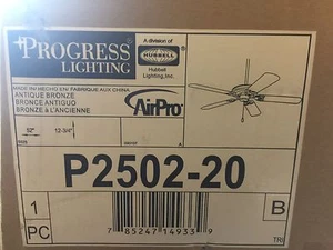 Progress P2502-20 AirPro 52 inch Antique Bronze Ceiling Fan - Picture 1 of 1