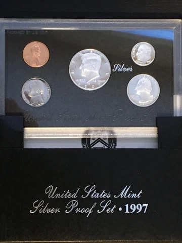1997 United States Mint Silver Proof Set + COA - Ultra Cameo - Clean Box Cover