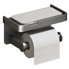 Practical Space Aluminum Toilet Tissue Holder with Shelf and Smartphone Stand