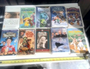 Disney VHS CLAMSHELL Monsters Inc Madeline Mickeys Magical Christmas Mary Poppin - Picture 1 of 5