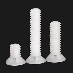 M2.5 M3 M4 M5 WHITE NYLON PLASTIC POZI / PHILLIPS COUNTERSUNK SCREWS BOLTS - Picture 1 of 6