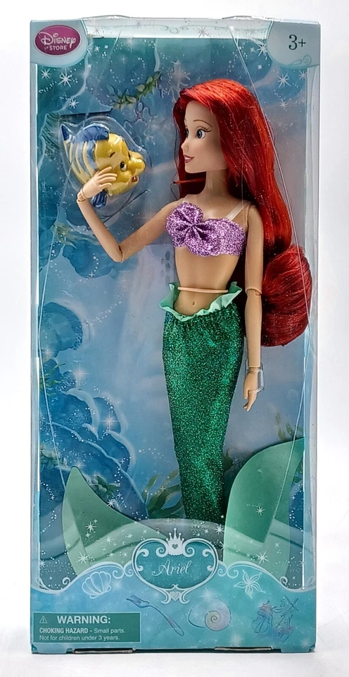 Disney Ariel Puppe & Flounder / Arielle die Meerjungfrau / Classic Doll, NrfB - Bild 1 von 4