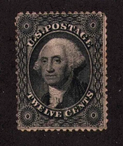1859 US SC 36 12c George Washington in Black - Mint Regum, Intense Color - Picture 1 of 3