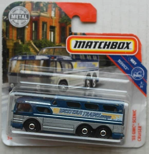 Matchbox 1955 GMC Scenic Cruiser Bus dunkelblau/grau Neu/OVP Oldtimer MBX ´55 - Bild 1 von 5
