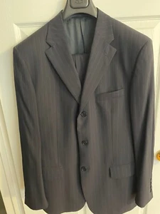 Men's Vintage  Valentino dark blue with light lines 2-piece Suit  size 42 - Picture 1 of 6