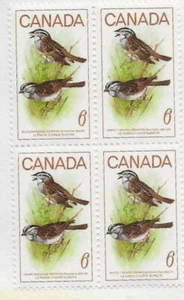 Canada  Scott#496 1969 Birds Sparrows 6c Block of Four,  MNH OG - Picture 1 of 1