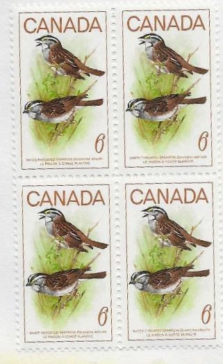 Canada  Scott#496 1969 Birds Sparrows 6c Block of Four,  MNH OG - Image 1 of 1