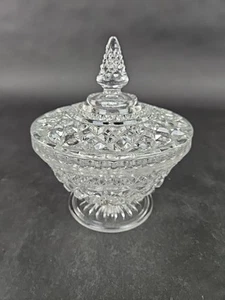 Vintage Anchor Hocking Wexford Glass Candy Dish Compote Footed Bowl Large w/ LID - Picture 1 of 9