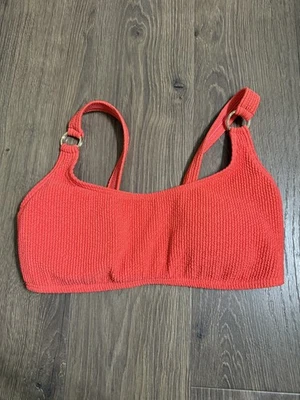 Top de baño Michael Michael Kors para mujer con logotipo texturizado anillo bralette bikini rojo talla M Foto 1 de 4