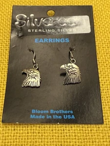 925 Sterling Silver Eagle Earrings G&S 96 - Picture 1 of 4
