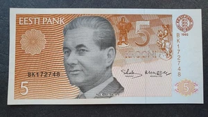 ESTONIA 5 krooni 1992, P-71b, UNC, perfecto - Imagen 1 de 4