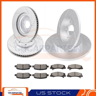 Front + Rear Brake Disc Rotors And Ceramic Pad Slotted For Chevrolet Impala12-13 - Image 1 of 4